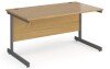 Dams Contract 25 Rectangular Desk with Single Cantilever Legs - 1400 x 800mm - Oak