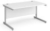 Dams Contract 25 Rectangular Desk with Single Cantilever Legs - 1400 x 800mm - White