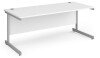 Dams Contract 25 Rectangular Desk with Single Cantilever Legs - 1800 x 800mm - White