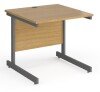 Dams Contract 25 Rectangular Desk with Single Cantilever Legs - 800 x 800mm - Oak