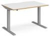 Dams Elev8 Mono Height Adjustable Electronic Desk - 1200 x 800mm - White/Oak Edge