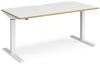 Dams Elev8 Mono Height Adjustable Electronic Desk - 1600 x 800mm - White/Oak Edge