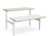 Dams Elev8 Touch Height Adjustable Electronic Back to Back Desk - 1600 x 1650mm - White/Oak Edge