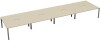 TC Bench Desk, Pod of 8, Full Depth - 6400 x 1600mm - Maple