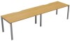 TC Bench Desk, Pod of 2, Full Depth - 2400 x 800mm - Oak