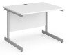Dams Contract 25 Rectangular Desk with Single Cantilever Legs - 1000 x 800mm - White