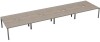 TC Bench Desk, Pod of 8, Full Depth - 6400 x 1600mm - Grey Oak