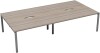 TC Bench Desk, Pod of 4, Full Depth - 2400 x 1600mm - Grey Oak