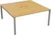 TC Bench Desk, Pod of 2, Full Depth - 1400 x 1600mm - Oak