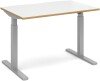 Dams Elev8 Mono Height Adjustable Electronic Desk - 1200 x 800mm - White/Oak Edge